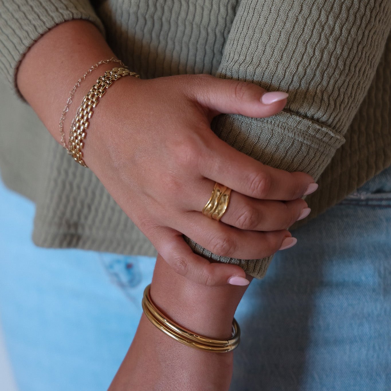 Atlas Hinge Bangle Bracelet
