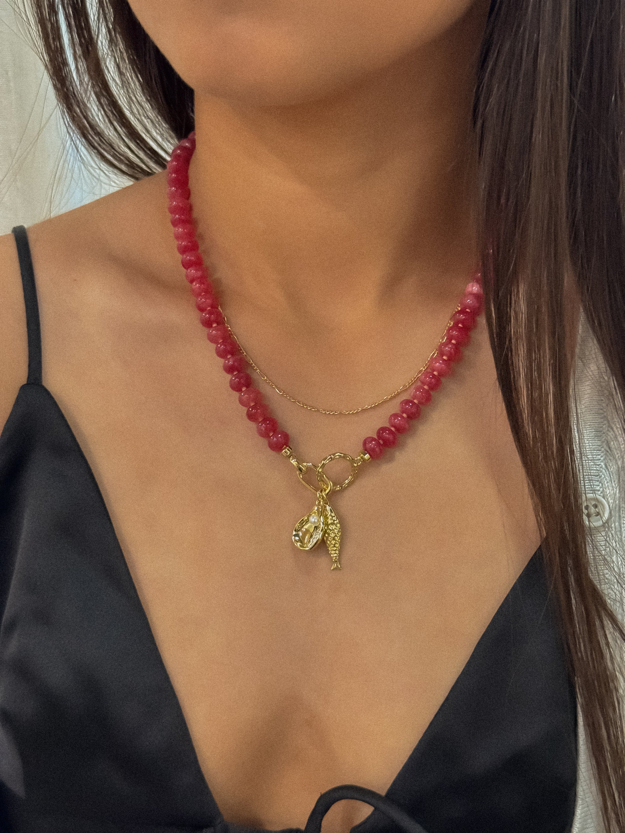 Jessi Gemstone Toggle Necklace