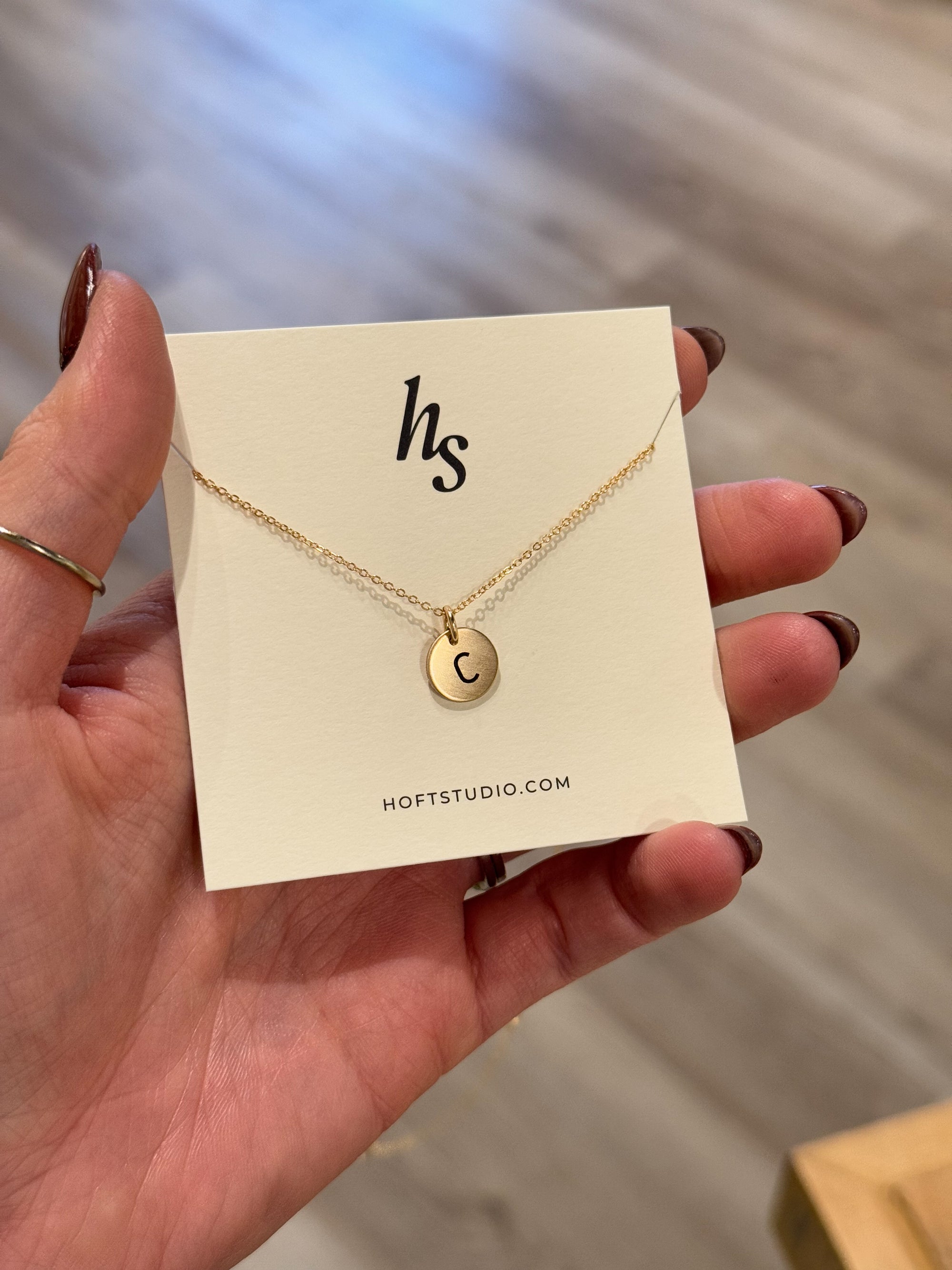 Hali Engravable Mini Initial Disc Charm