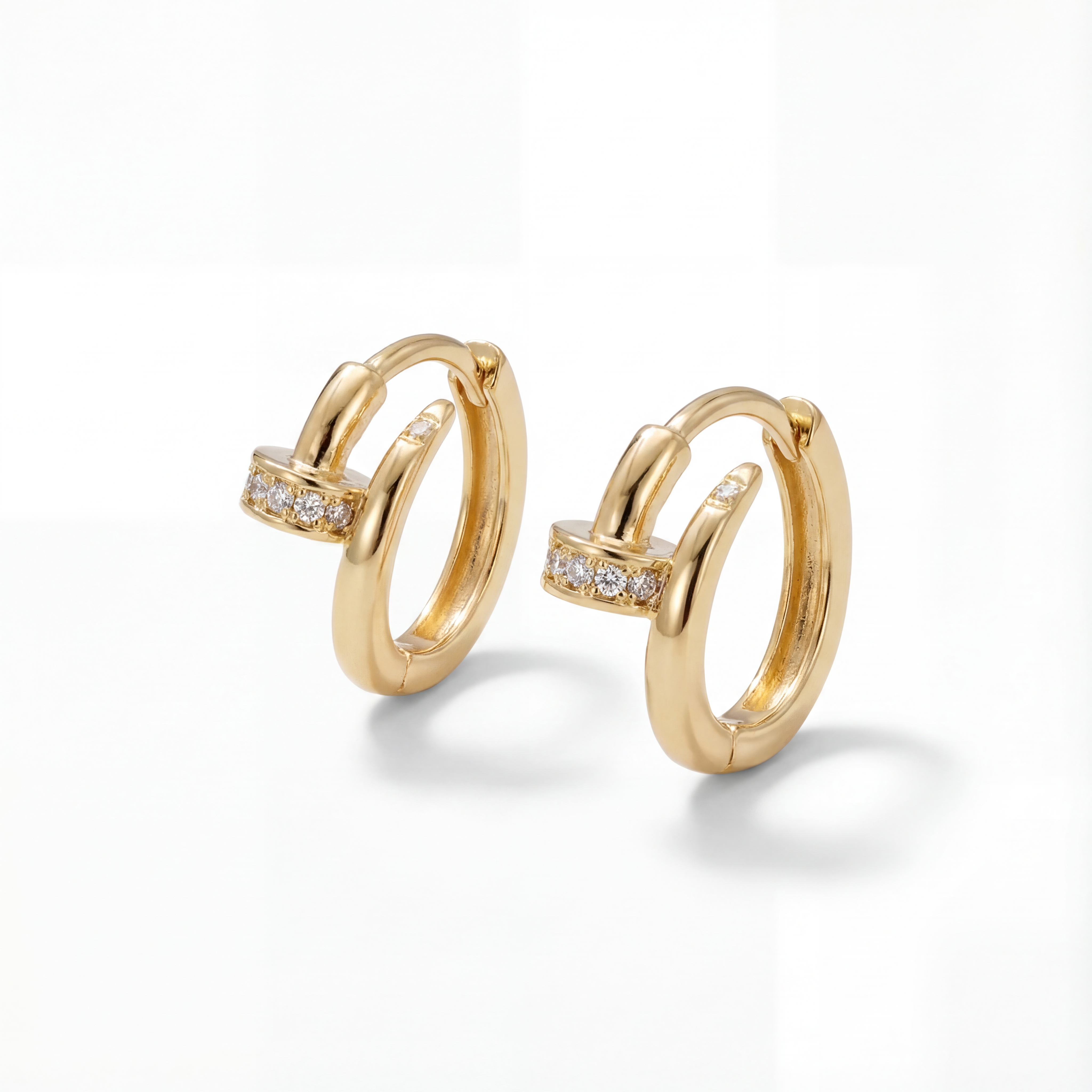 アクセサリー EAR RING PJ - GOLD CZ Pear Bezel Dangling Huggie Earring – Adina Eden