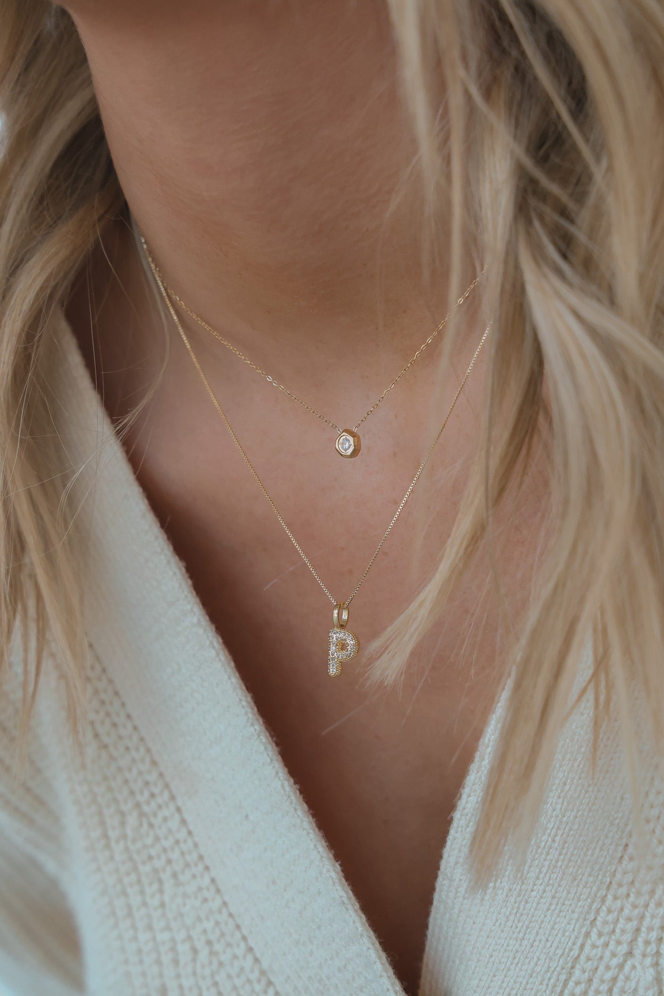 Bubble Initial Necklace