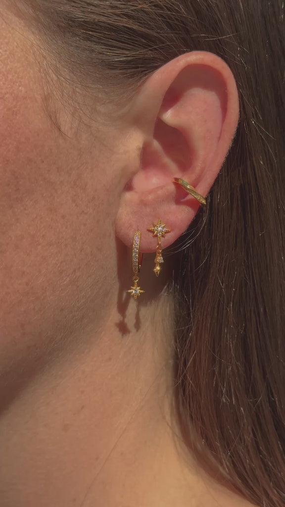 Hoft Studio dangle earring jewelry in gold plate